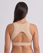 BodyBloom X-Back Posture Bra beige bakifrån med korsade ryggband